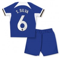Dres Chelsea Thiago Silva #6 Domáci pre deti 2023-24 Krátky Rukáv (+ trenírky)